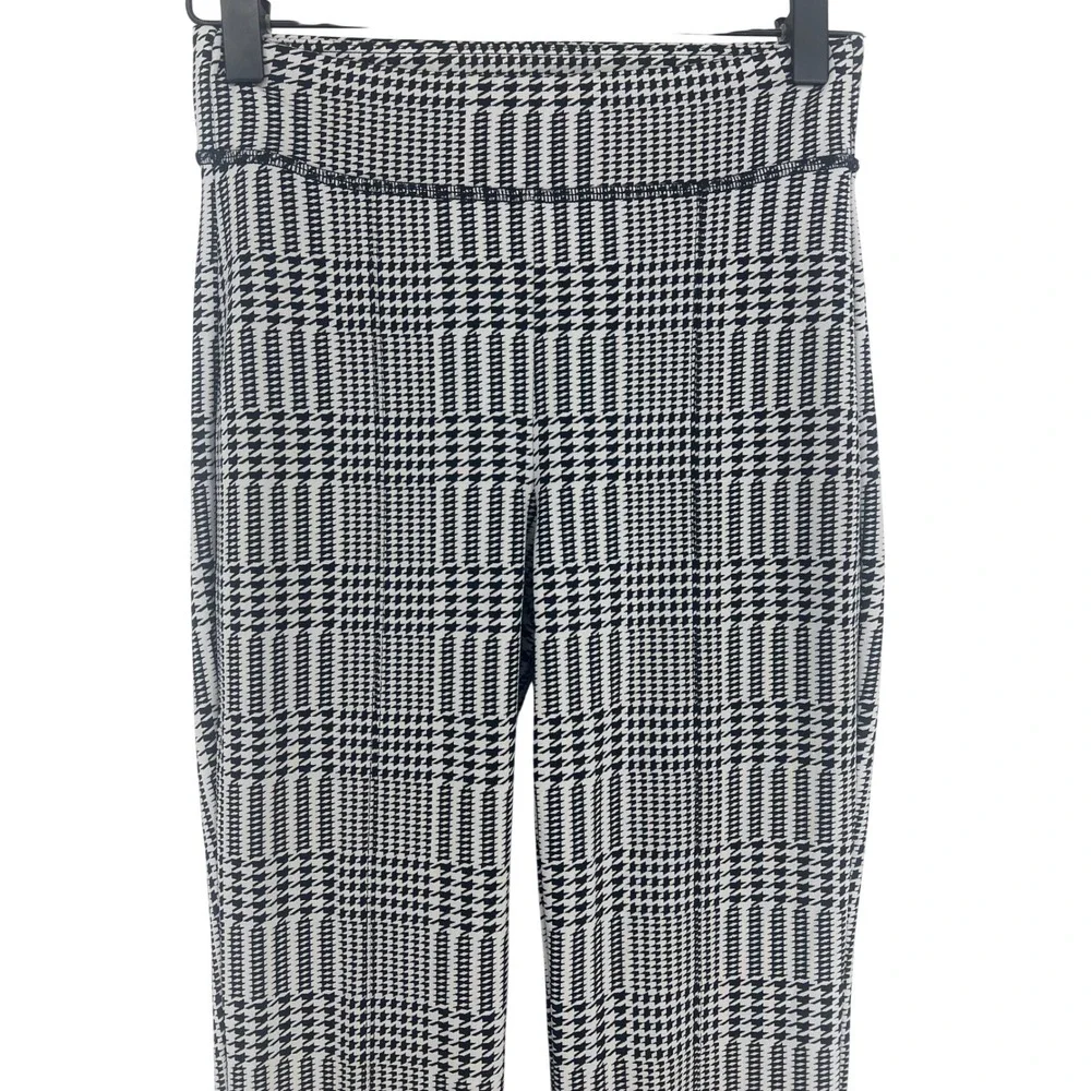 Alo Jacquard High-Waist Glenplaid Flutter Legging Titanium Black XXS